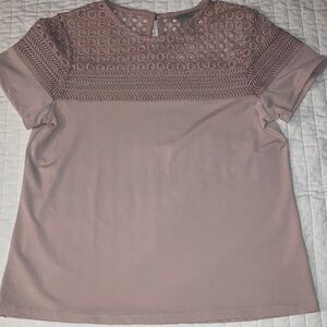 H&M Dusty Pink Lace Accent Blouse